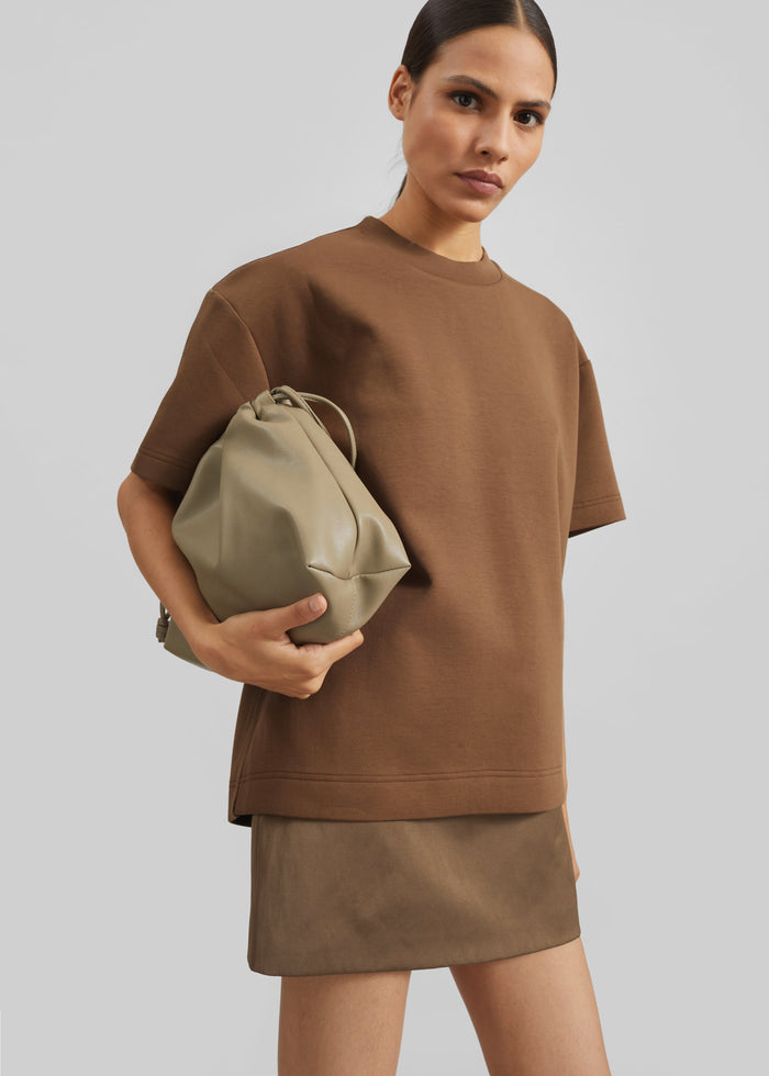 Hera Satin Mini Skirt - Brown