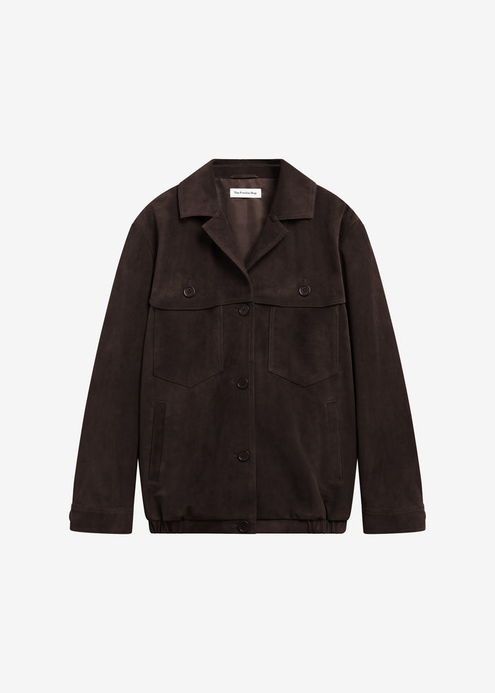 Hester Faux Suede Jacket - Brown