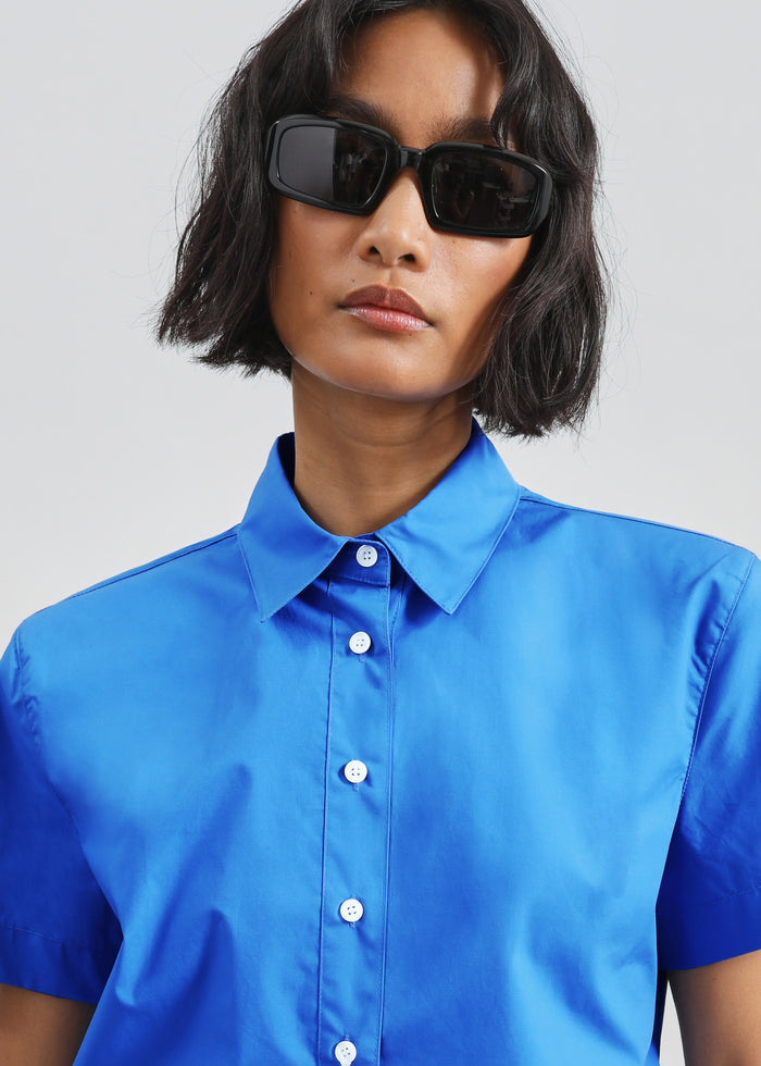 Hiva Cropped Shirt - Cobalt