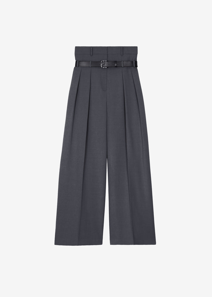 Hobart Double Belt Loop Trousers - Dark Grey