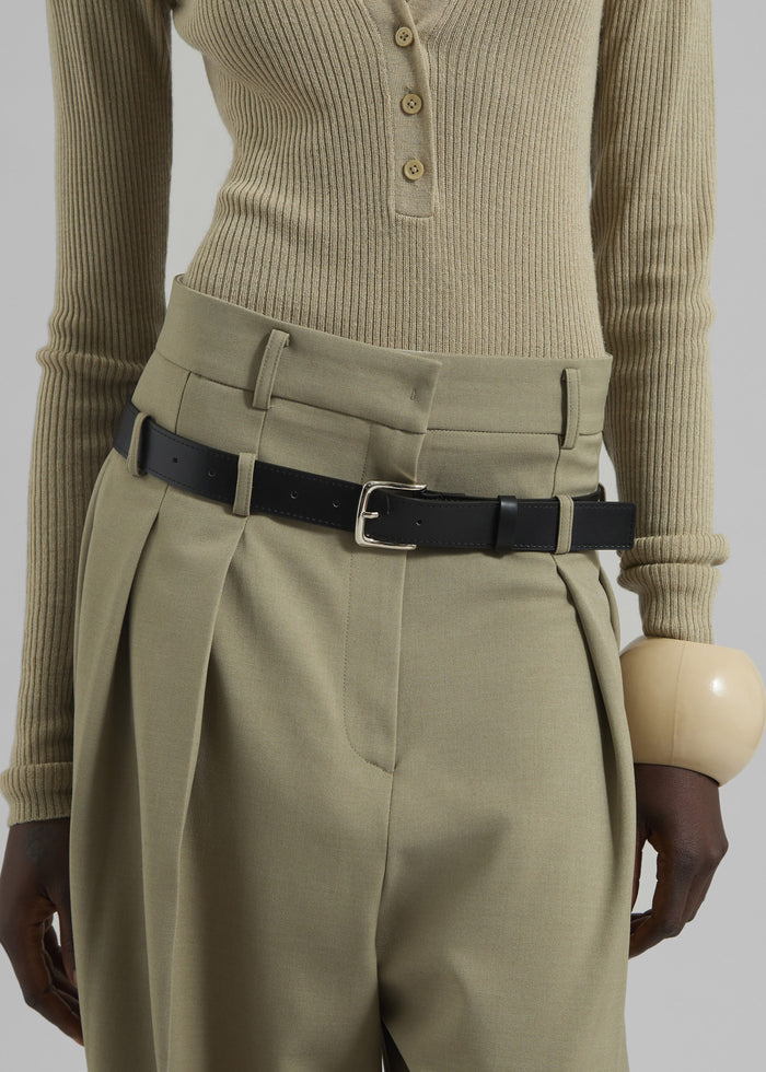 Hobart Double Belt Loop Trousers - Pale Olive