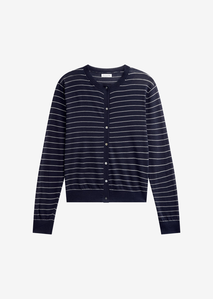 Hossegor Fine Knit Cardigan - Navy/White Stripe