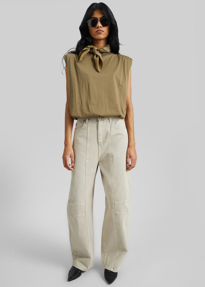 Idre Barrel Leg Jeans - Beige