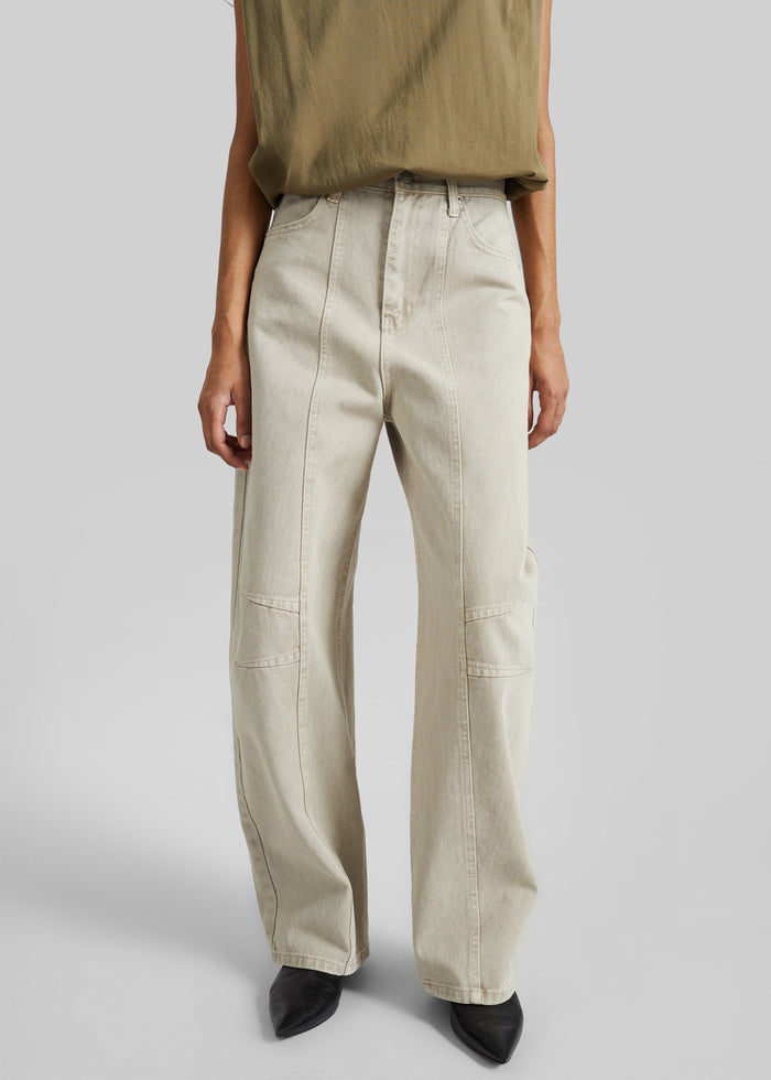 Idre Barrel Leg Jeans - Beige