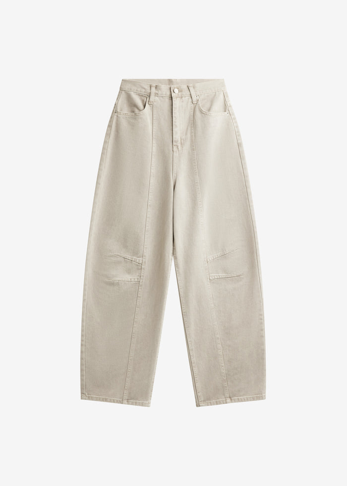 Idre Barrel Leg Jeans - Beige