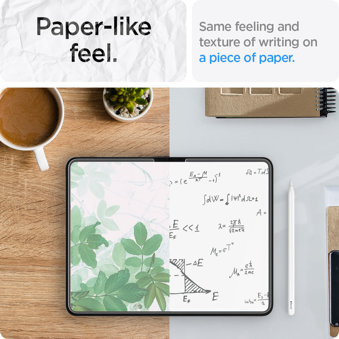 AGL07804 - iPad Air 12.9-inch Paper Touch EZ Fit in Clear showing the paper-like feel. Same feeling and texture of writing on a piece of paper