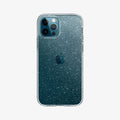 ACS01614 - iPhone 12 Pro Max Case Liquid Crystal Glitter in crystal quartz showing the back