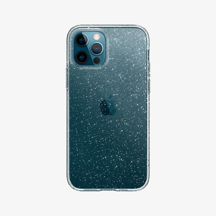 ACS01614 - iPhone 12 Pro Max Case Liquid Crystal Glitter in crystal quartz showing the back