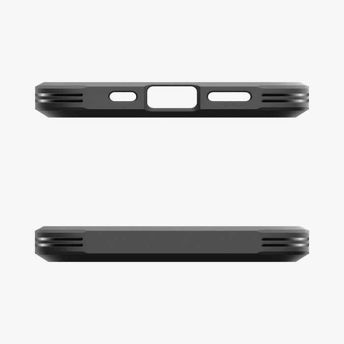 ACS09136 - iPhone 17e Case Tough Armor AI (MagFit) in Gunmetal showing the top and bottom