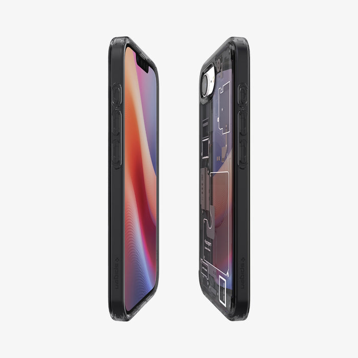 ACS09141 - iPhone 17e Case Ultra Hybrid Zero One (MagFit) in Zero One showing the partial front, partial back and sides
