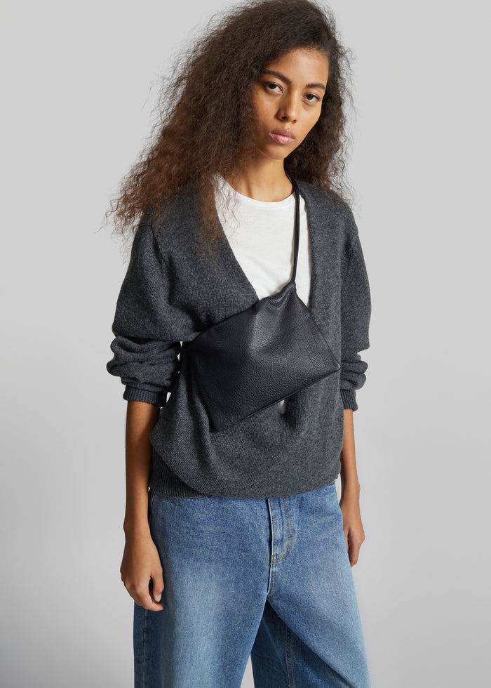 Issy Deep V-Neck Pullover - Dark Grey