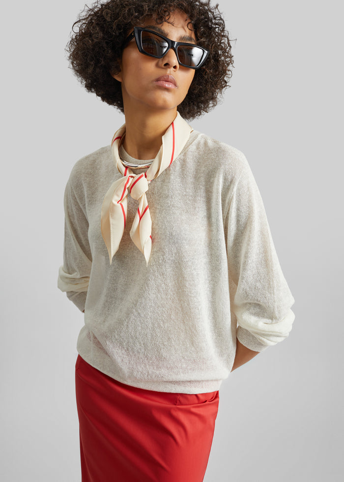 Ivrea Sheer Knit Top - Ivory