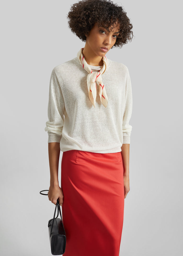Ivrea Sheer Knit Top - Ivory
