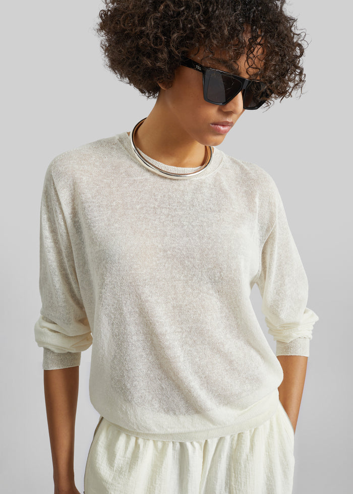 Ivrea Sheer Knit Top - Ivory