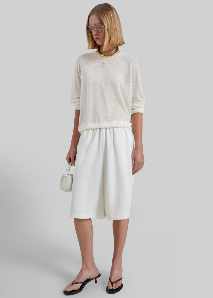 Ivrea Sheer Knit Top - Ivory