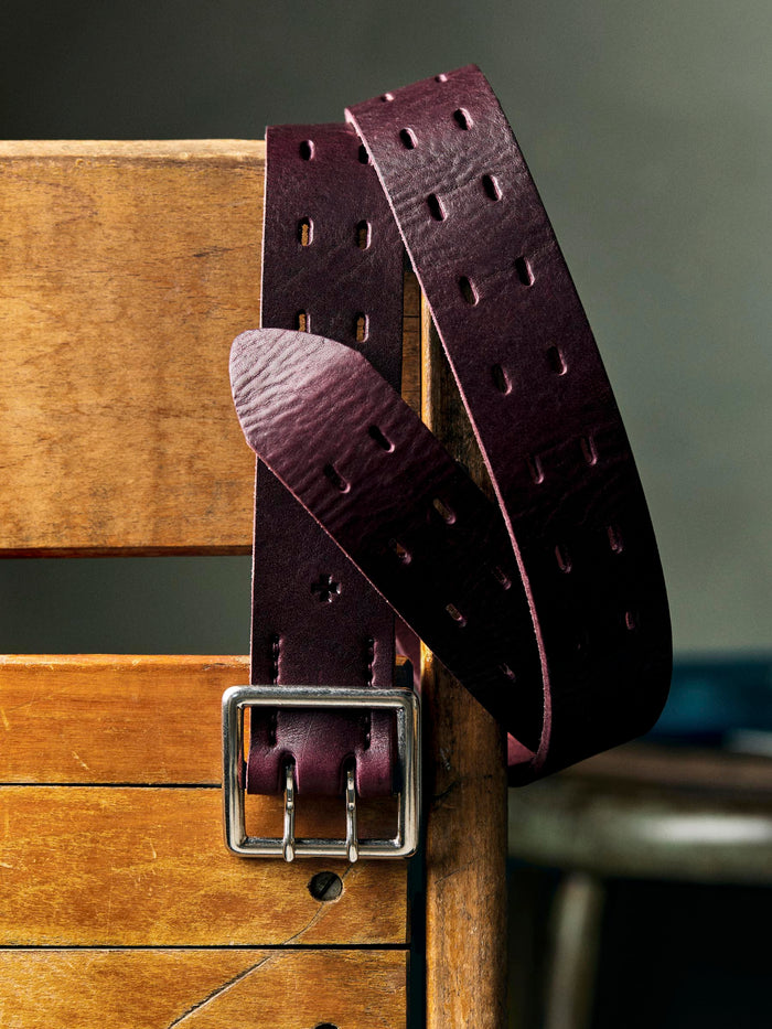 Black i+w x Emil Erwin two prong burgundy belt