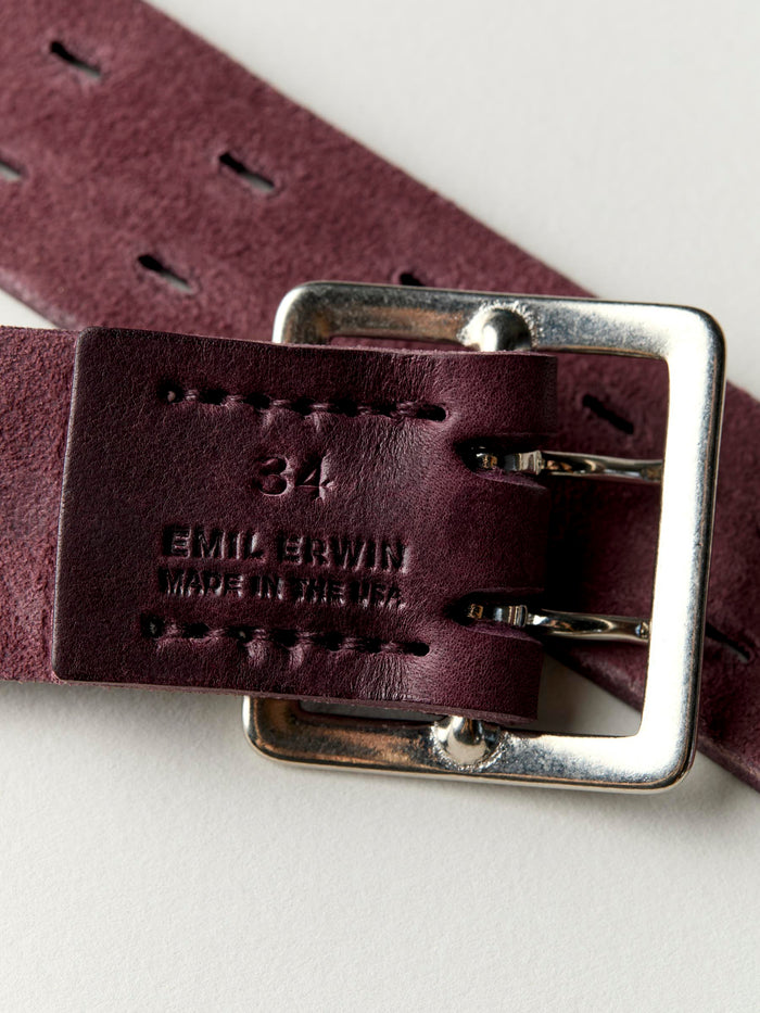 Antique White i+w x Emil Erwin two prong burgundy belt