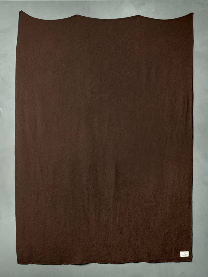 Dark Slate Gray i+w x family heirloom weavers cotton throw in brown