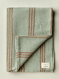 Dark Gray i+w x family heirloom weavers cotton throw in sage stripe