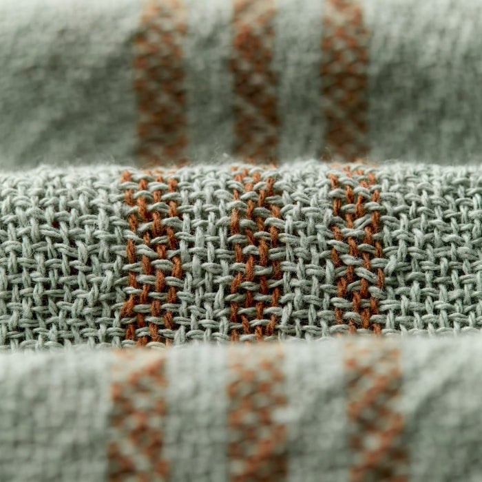 Dim Gray i+w x family heirloom weavers cotton throw in sage stripe