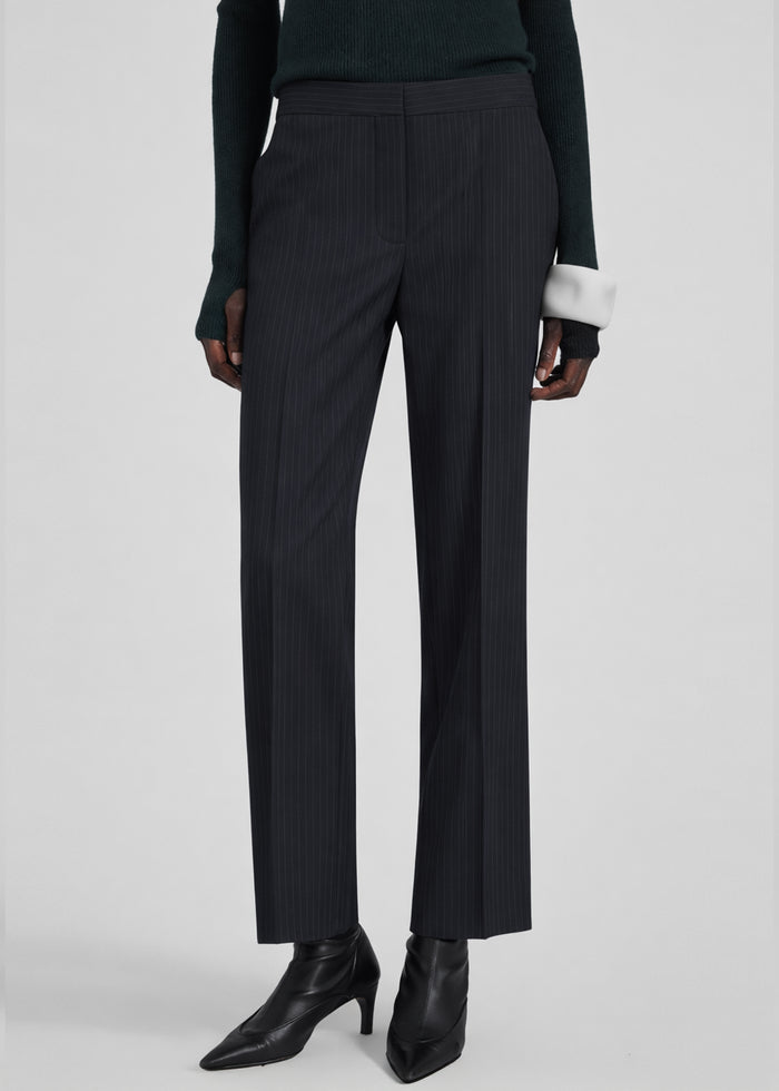 Jet Slim Tailored Trousers - Black/White Pinstripe