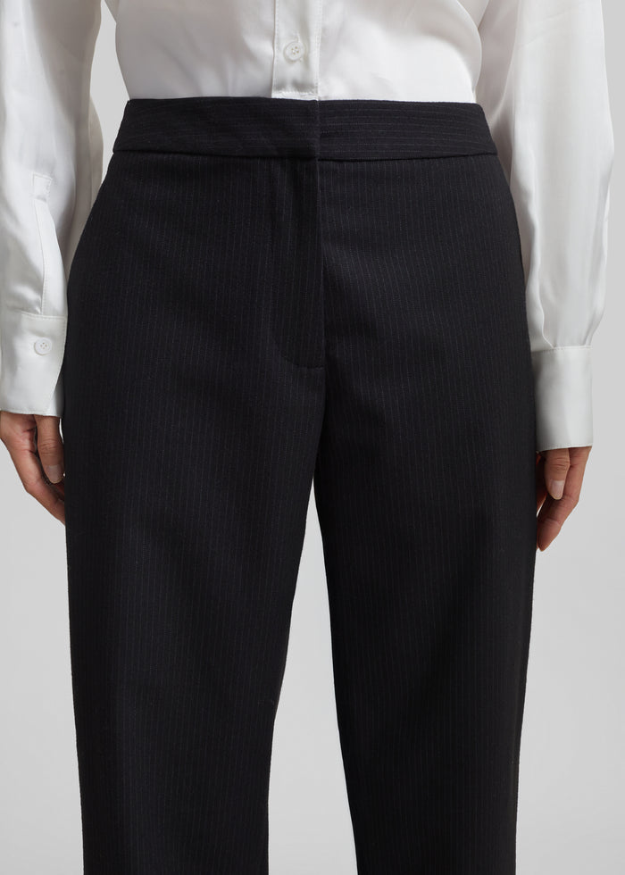Jet Slim Tailored Trousers - Black/White Pinstripe