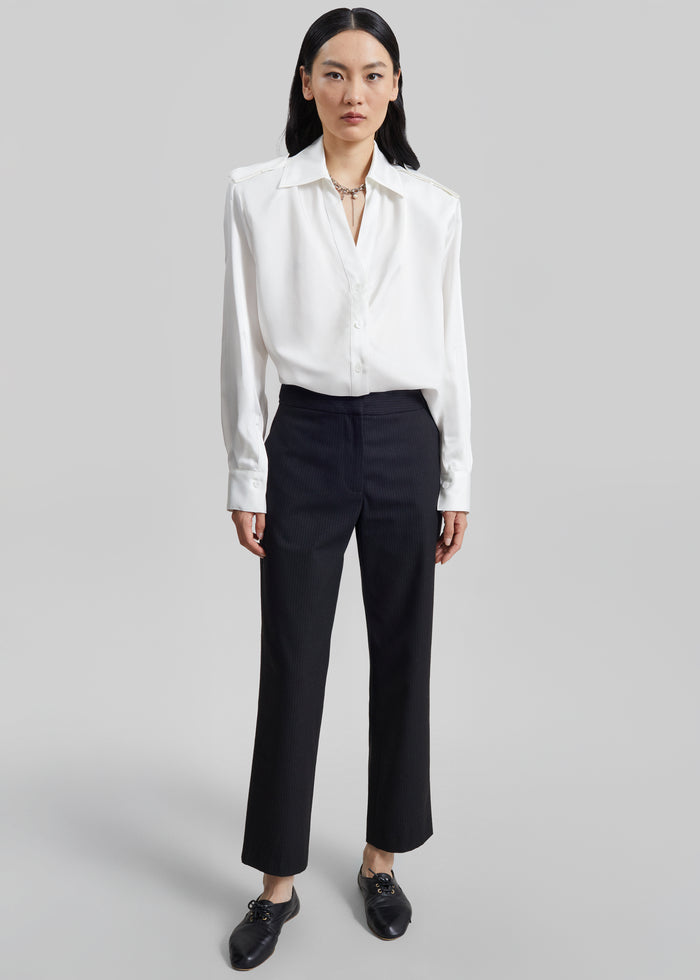 Jet Slim Tailored Trousers - Black/White Pinstripe