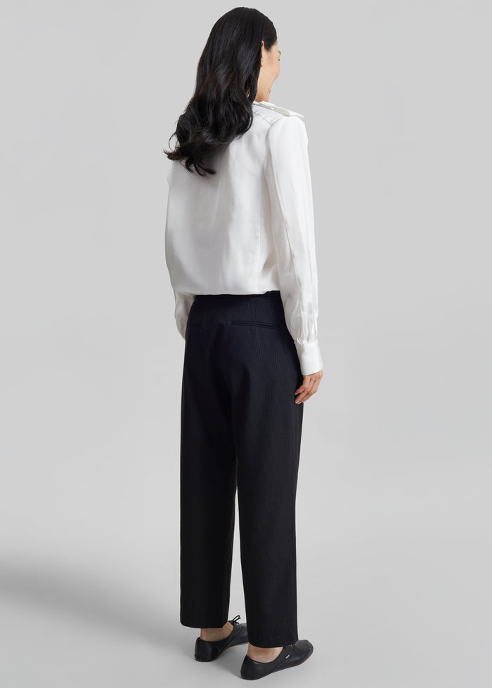 Jet Slim Tailored Trousers - Black/White Pinstripe
