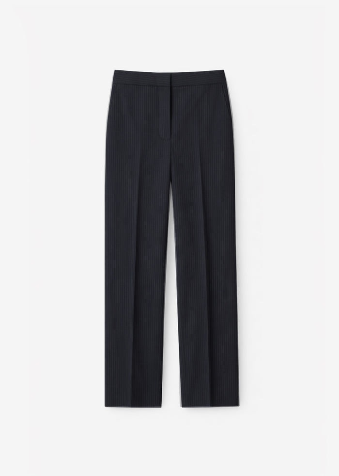 Jet Slim Tailored Trousers - Black/White Pinstripe