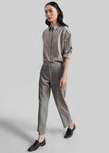 Jet Wool Slim Tailored Trousers - Light Taupe Melange