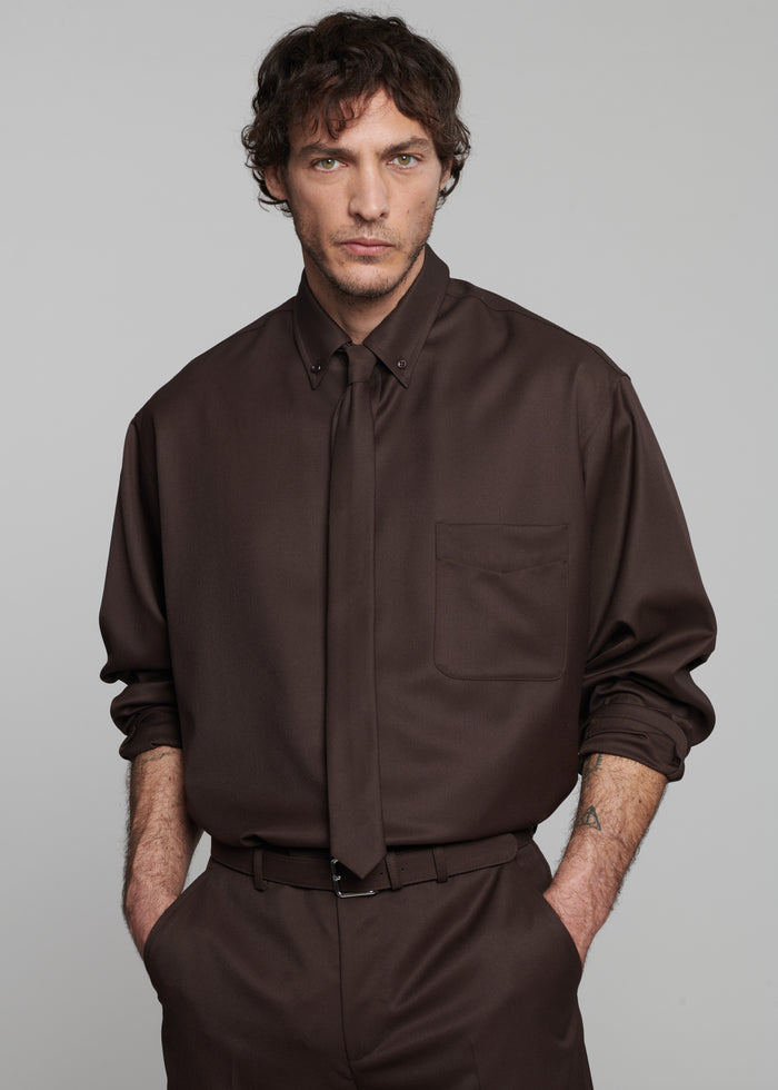 Kaden Wool Tie - Brown