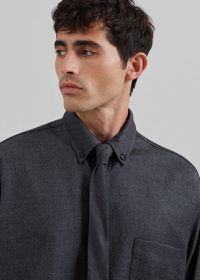 Kaden Wool Tie - Charcoal