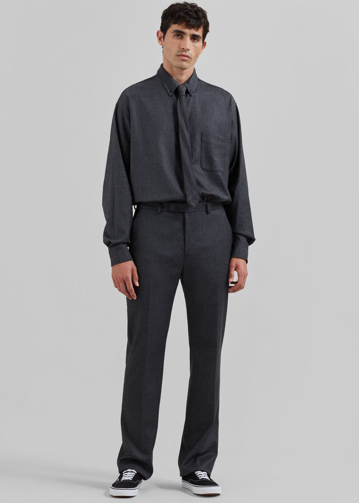 Kaden Wool Tie - Charcoal
