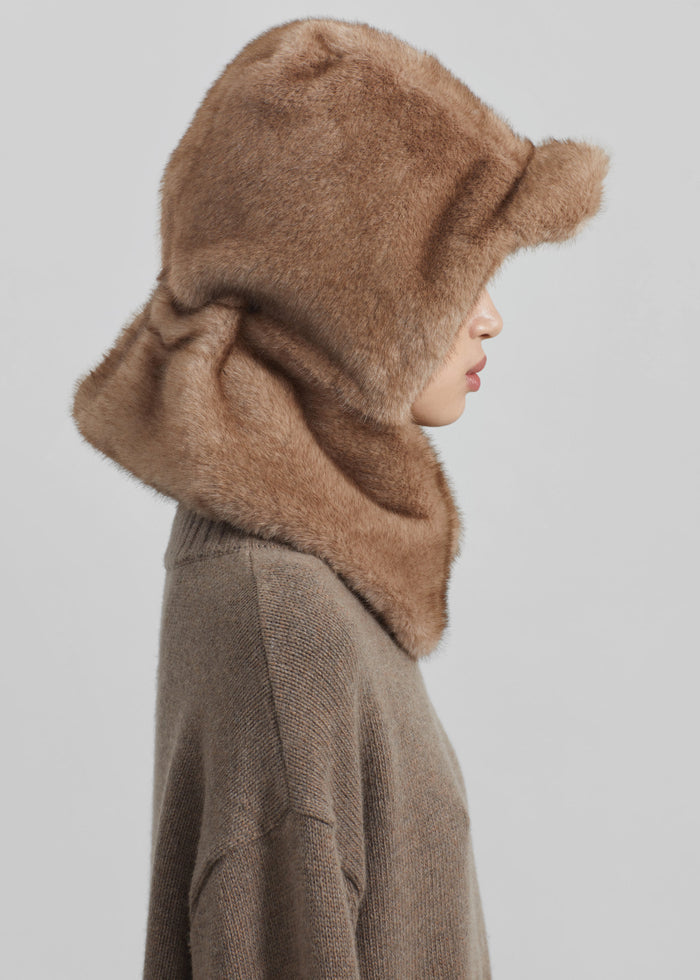 Kallio Faux Fur Hood - Light Brown