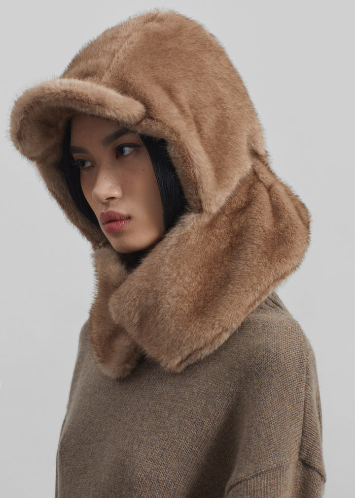 Kallio Faux Fur Hood - Light Brown
