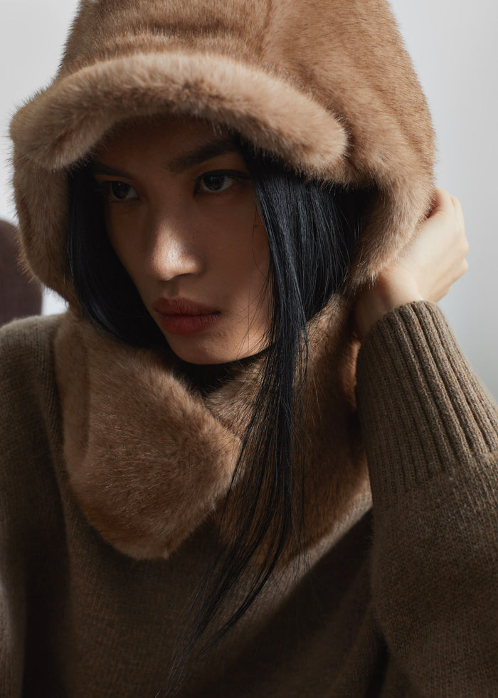 Kallio Faux Fur Hood - Light Brown