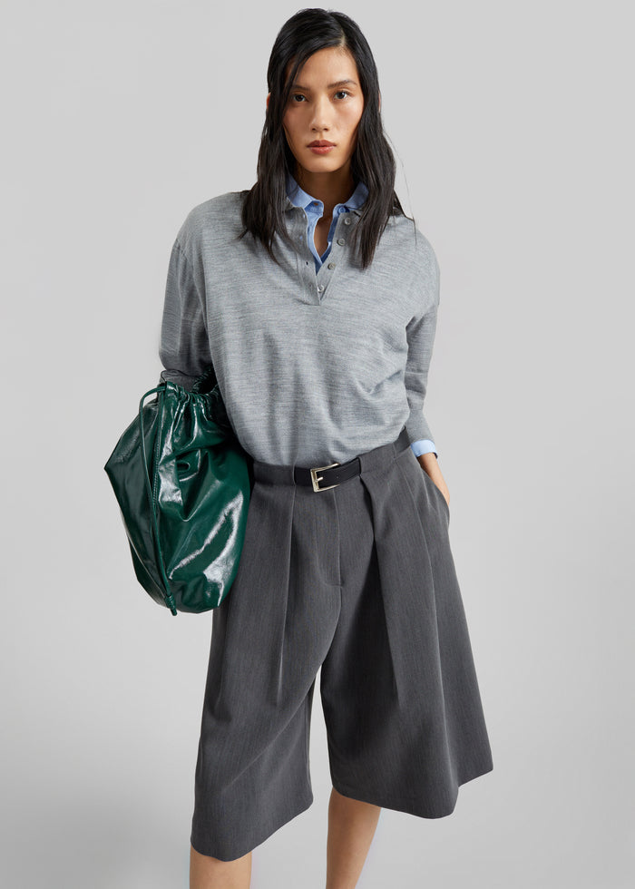 Kalvo Belted Bermuda Shorts - Dark Grey