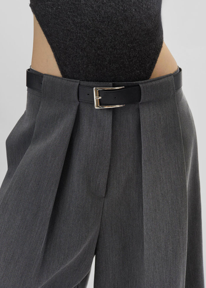 Kalvo Belted Bermuda Shorts - Dark Grey