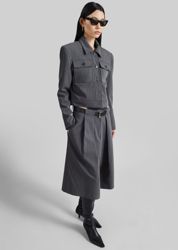Kalvo Boxy Jacket - Dark Grey
