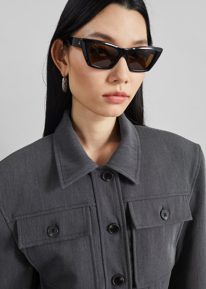 Kalvo Boxy Jacket - Dark Grey