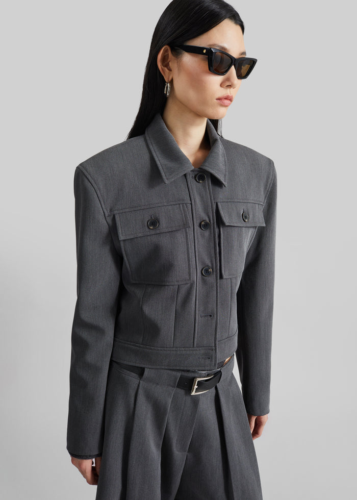 Kalvo Boxy Jacket - Dark Grey