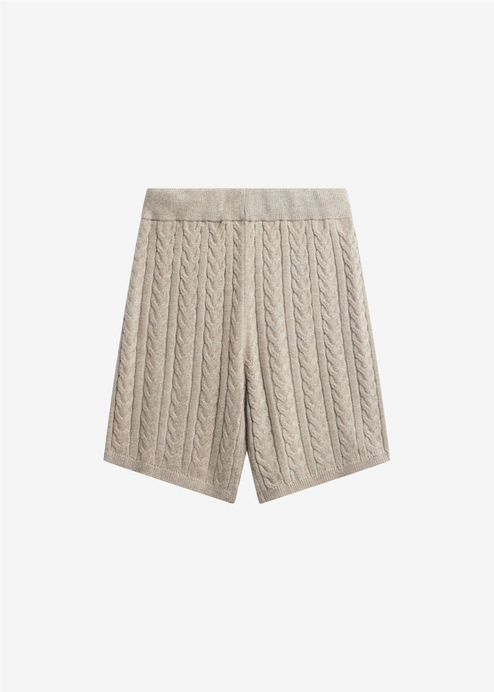 Karmoy Cable Knit Shorts - Beige