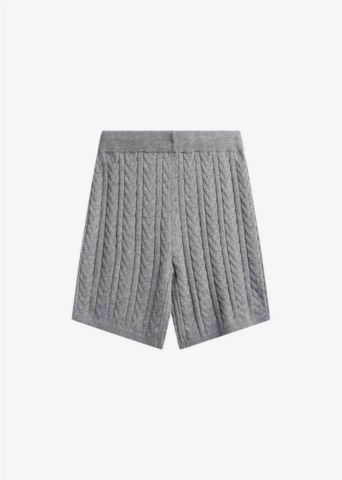 Karmoy Cable Knit Shorts - Grey