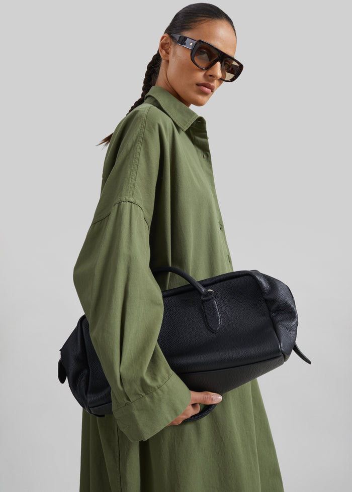 Kason Oversized Shirt Dress - Dark Olive