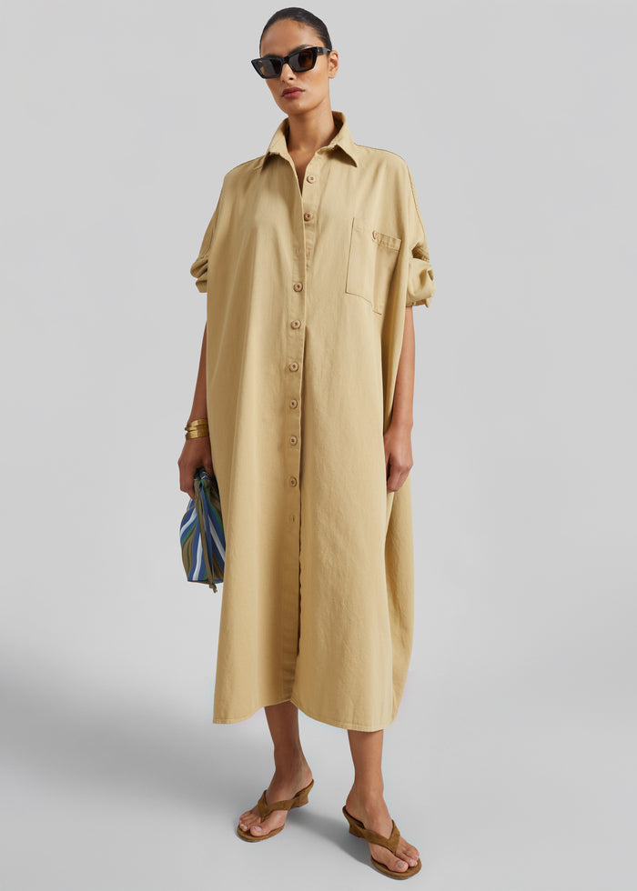 Kason Oversized Shirt Dress - Sahara