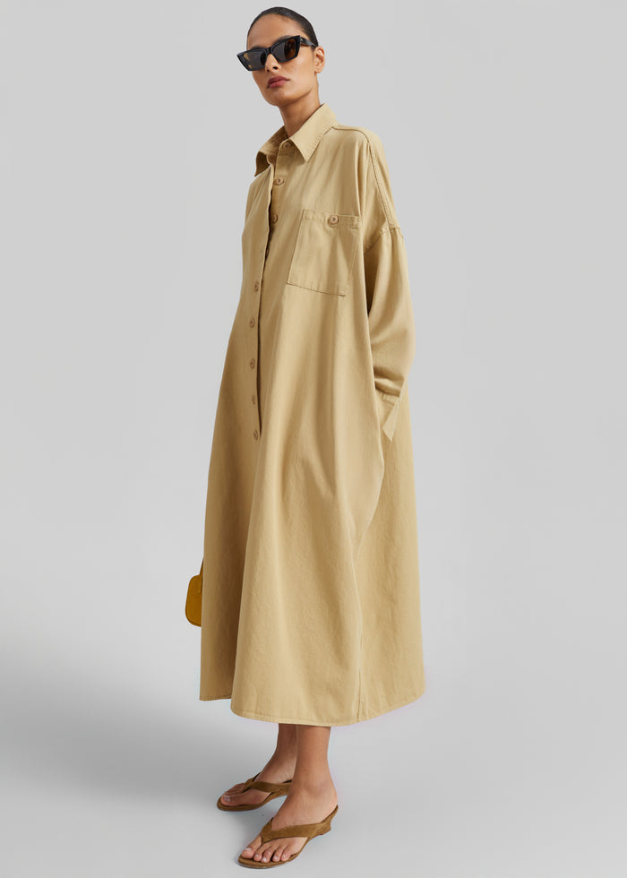 Kason Oversized Shirt Dress - Sahara