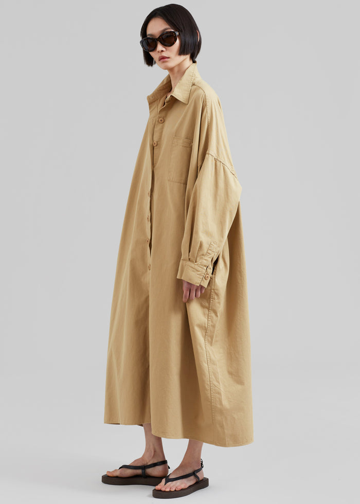 Kason Oversized Shirt Dress - Sahara