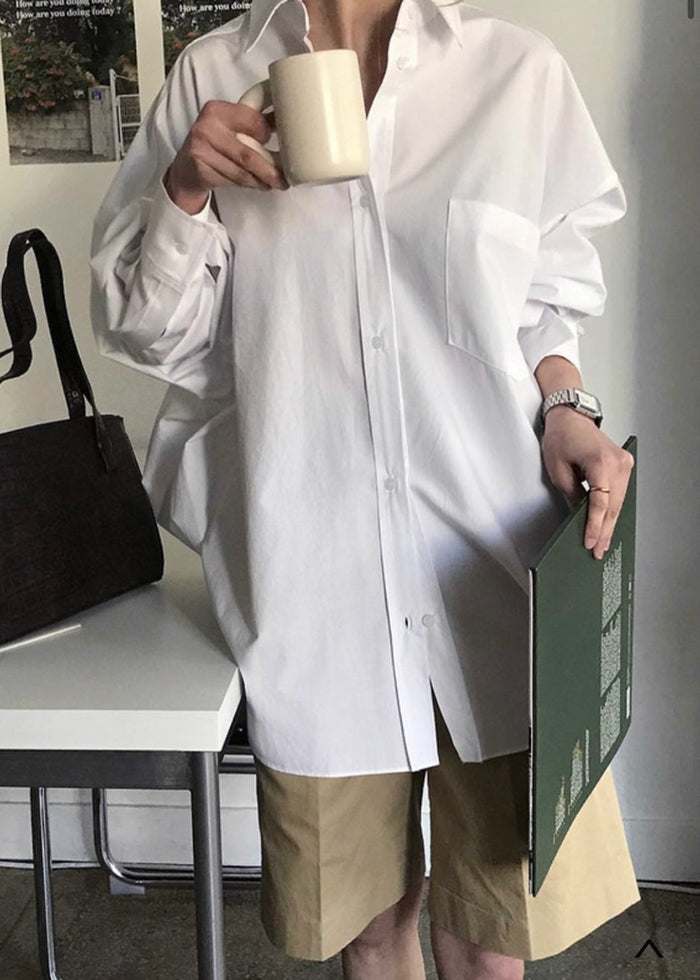 Kat Soft Oversized Shirt - White