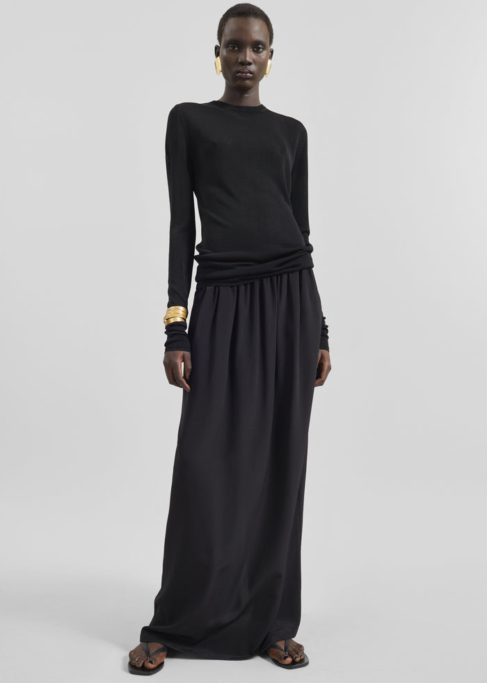 Kazel Thin Knit Top - Black