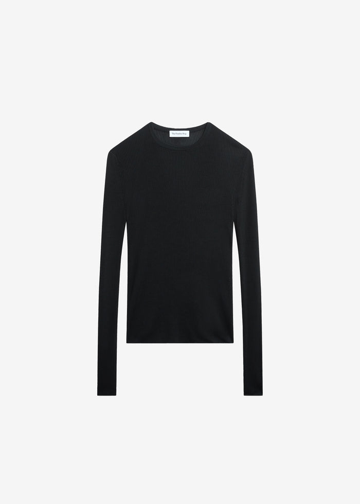 Kazel Thin Knit Top - Black